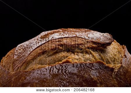 Ball of Bread on wood dark and dark background