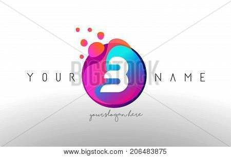 B Dots Letter Logo With Bubbles. A Letter Design Vector With Vibtant Colored Particles.