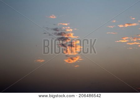 Sunset in the middle of Atlantic while sailing
