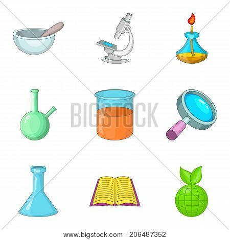Preparing the medicine icons set. Cartoon set of 9 preparing the medicine vector icons for web isolated on white background