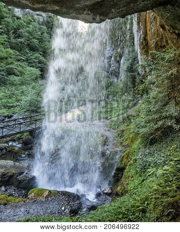 Kakuetta fall back view at summer at Pirinees