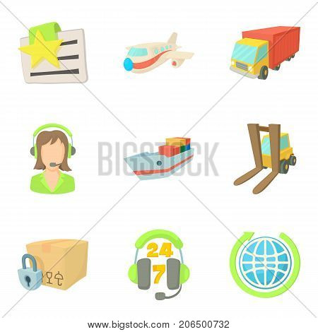 Encashment icons set. Cartoon set of 9 encashment vector icons for web isolated on white background