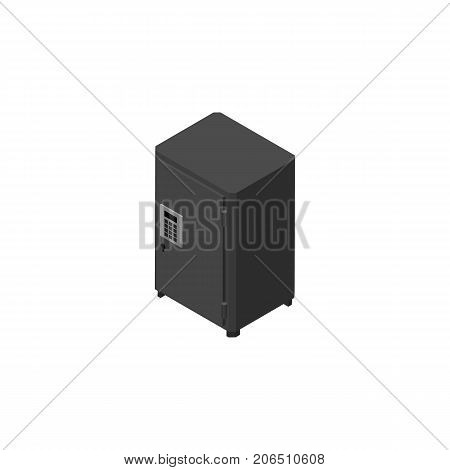 Strongbox Vector Element Can Be Used For Safe, Strongbox, Locked Design Concept.  Isolated Safe Isometric.