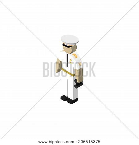 Seaman Vector Element Can Be Used For Seaman, Sailor, Mariner Design Concept.  Isolated Sailor Isometric.