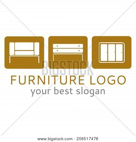 Logo and icons chair wardrobe interior logo