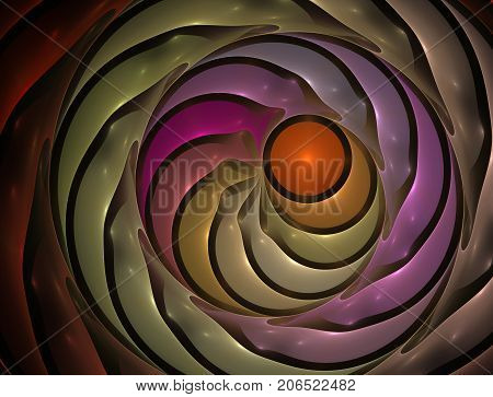 Elementary Particles series. Interplay of abstract fractal forms on the subject of nuclear physics. The collision of elementary particles. Interaction of physical particles. Quantum Vacuum Fluctuations. Higgs boson fractal computer generated abstract back