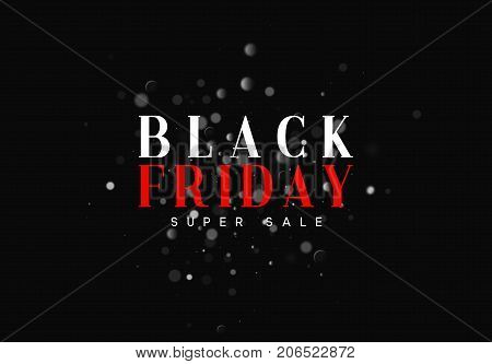 Black Friday sale, banner, poster advert. Card offert promotion design. Background lights bokeh