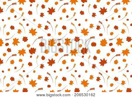 Fall pattern with  kinds of leaves 