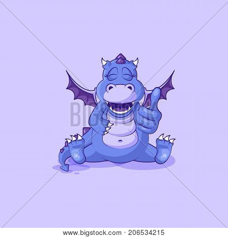 Vector Stock Illustration isolated Emoji character cartoon dragon dinosaur approves with thumb up sticker emoticon for site, info graphics, video, animation, websites, mails, newsletters, reports