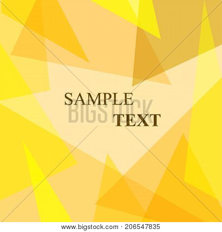 Abstract textured polygonal background. Vector yellow triangle background design.