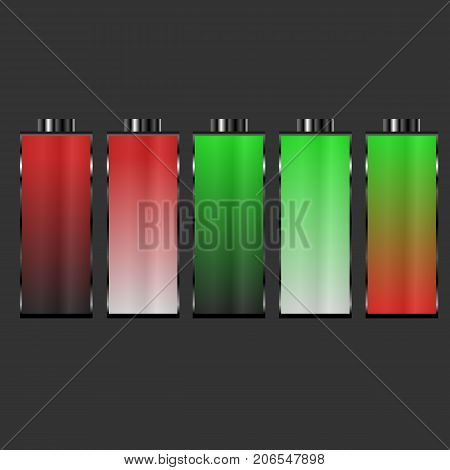 Discharged and fully charged battery smartphone - vector infographic.