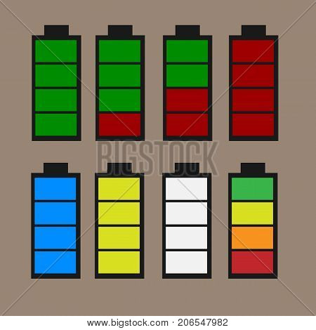 Discharged And Fully Charged Battery Smartphone - Vector Infographic.