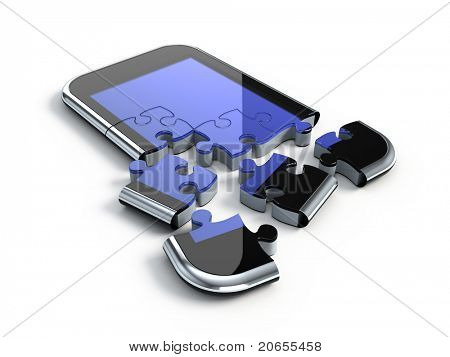 3D концепции с смартфон головоломка