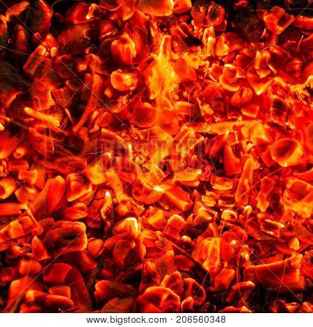 abstract background of burning coals . Photo of an abstract texture