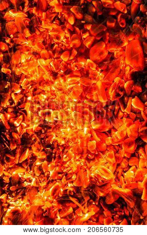 abstract background of burning coals . Photo of an abstract texture