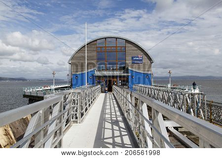 Swansea, UK: September 10, 2016: The New Lifeboat Station at Swansea Pier.