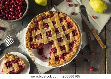 Sweet Homemade Cranberry And Pear Pie