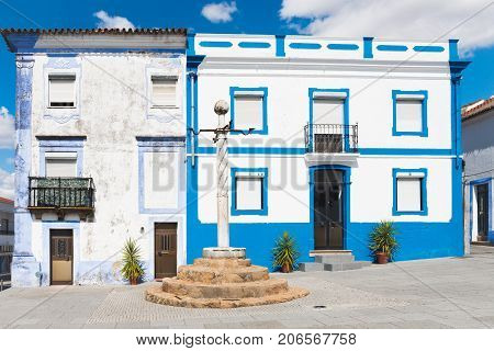 Pillory (Pelourinho) column in Arraiolos, Alentejo Portugal.