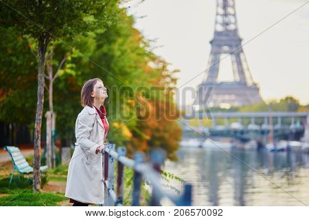 Woman In Paris On A Bright Fall Day