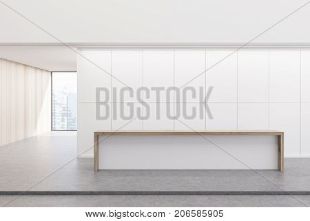 White And Wooden Reception Office