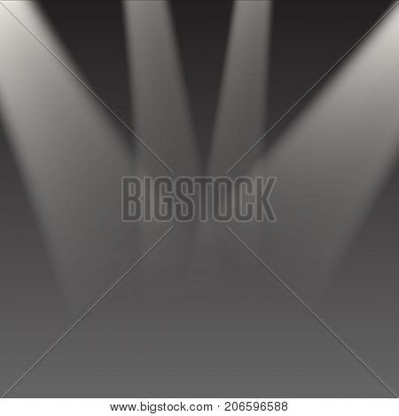 Illustration of Realistic Vector Stage Light Effect. Transparent Bright Glowing Concert Spotlight