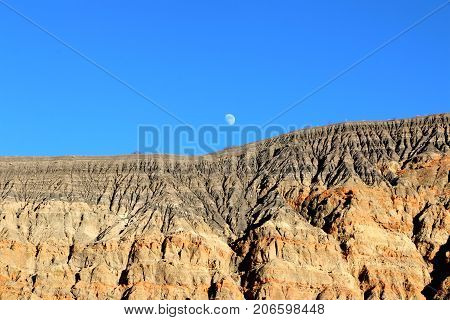 Night And Moon Over Ubehebe Volcano, Death Valley National Park