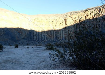 Colorful Ubehebe Crater In Sunset In Death Valley National Park, California