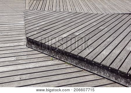 Gray Weathered Wood Deck Planks .walkway step .