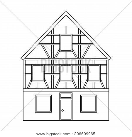 House single icon in outline style.House vector symbol stock illustration .