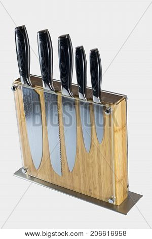 Kitchen Knife Block Isolated on White Background