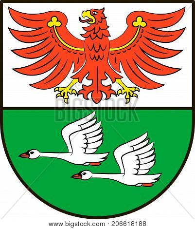 Coat of arms of Oberhavel is a district in Brandenburg Germany. Vector illustration from the 