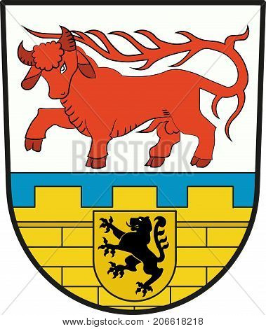Coat of arms of Oberspreewald-Lausitz is a district in the southern part of Brandenburg Germany. Vector illustration