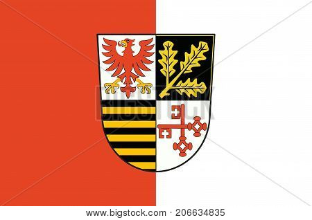 Flag of Potsdam-Mittelmark is a district in the western part of Brandenburg Germany. Vector illustration