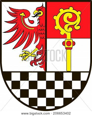 Coat of arms of Teltow-Flaeming is a district in Brandenburg Germany. Vector illustration from the 