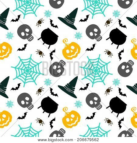 Halloween Seamless Pattern White
