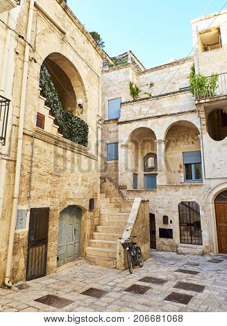 Street Of Polignano A Mare. Apulia.