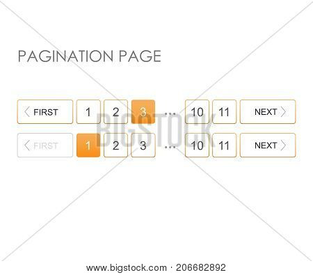 Pagination page vector. Full pagination vector illustration