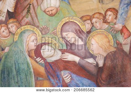 Fresco In San Gimignano - Death Of Mother Mary