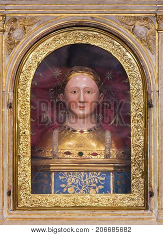 Relics Of Saint Fina At Santa Fina Chapel In San Gimignano