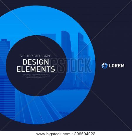Design element for corporate graphic layout. Modern background template design for investment, business, real estate, construction.