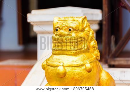 Statue Of A Buddhist Godt, Louangphabang, Laos. Close-up.