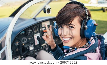 Pilot In The Aircraft Cockpit