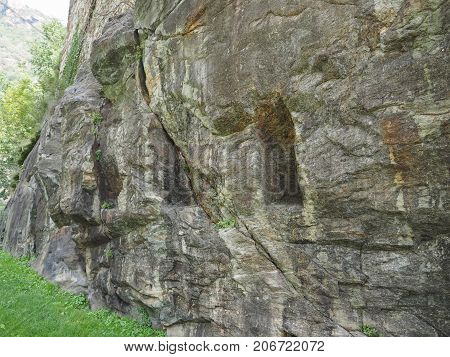 Roman Bridge Foundations In Pont Saint Martin