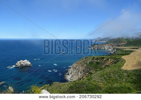 Seascapes Along The California State Route One, California, Usa