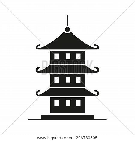 Icon of Pagoda tower. Religion, Buddhism, tiered. Landmarks concept. Can be used for topics like history, Asia, architecture