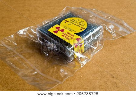 Small Cesium Radioactive in the Plastic package
