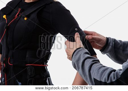 Trainer Helps Attaching Ems