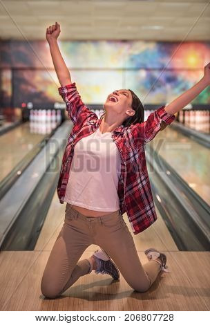 Girl Playing Bowling