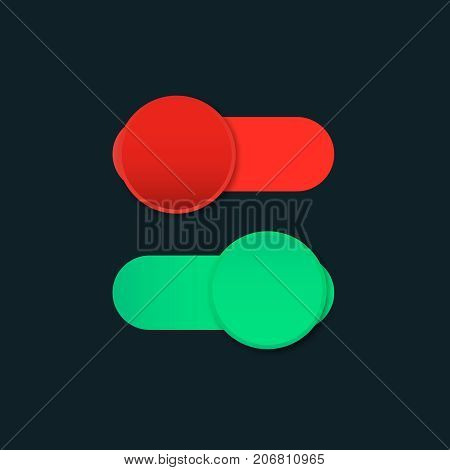 switch off on slider  button vector control panel icon