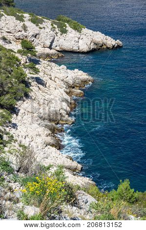 The Calanque de Morgiou one of the biggest calanques located between Marseille and Cassis France